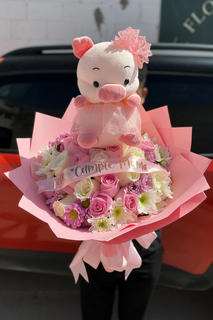 Rosas y Peluche Especial de Cumpleaños